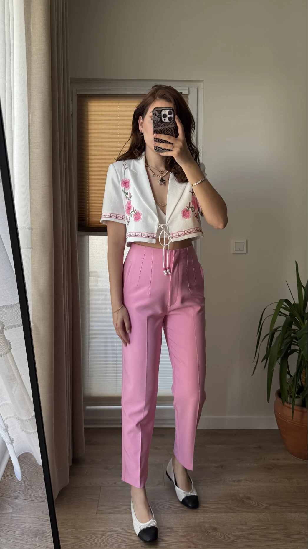 Alfie Kumaş Pembe Pantolon