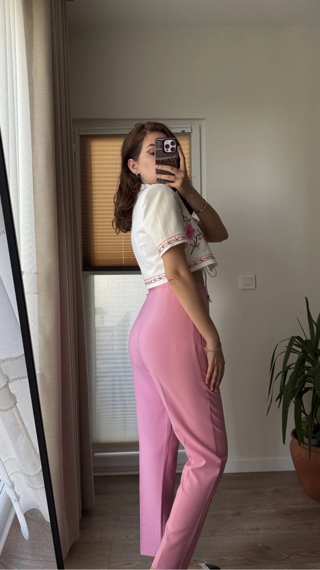 Alfie Kumaş Pembe Pantolon