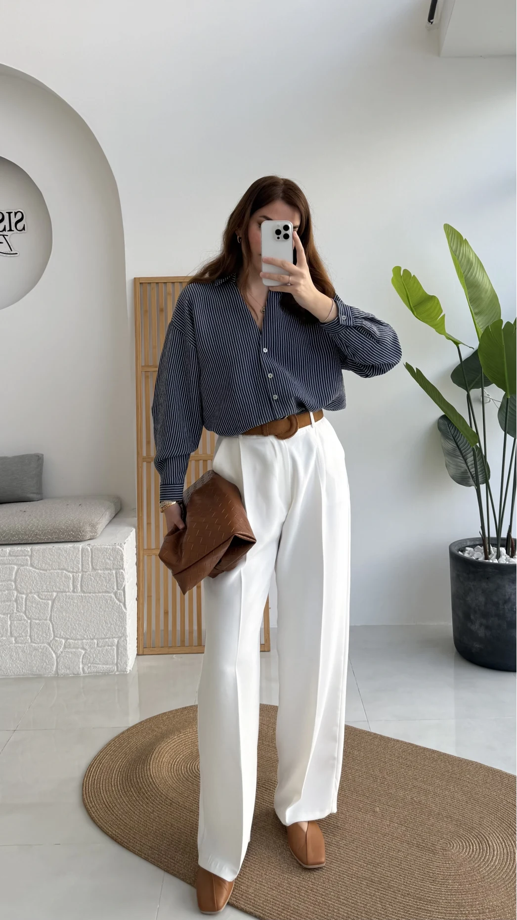 Alice Kumaş Pantolon - Beyaz - Kod: 51024