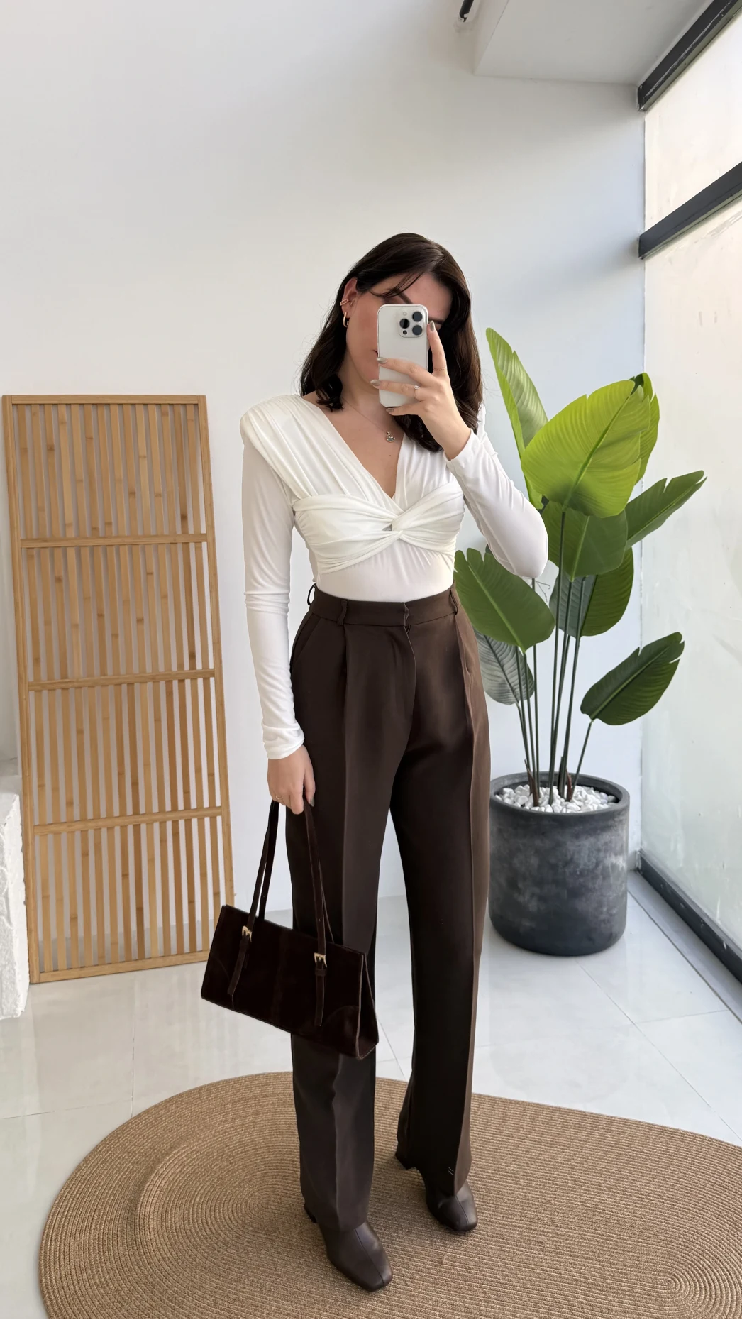 Alice Kumaş Pantolon - Kahve - Kod: 51024