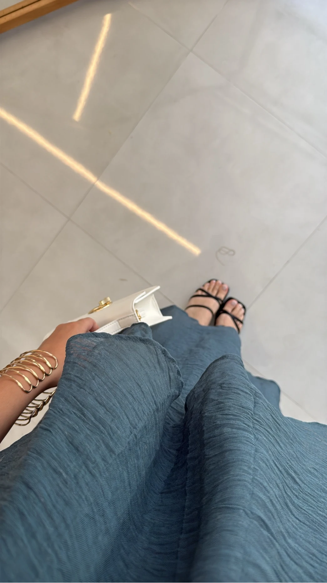 Alina Kat Kat Sıfır Kol Şallı Elbise - Petrol Mavisi - Kod: 3446