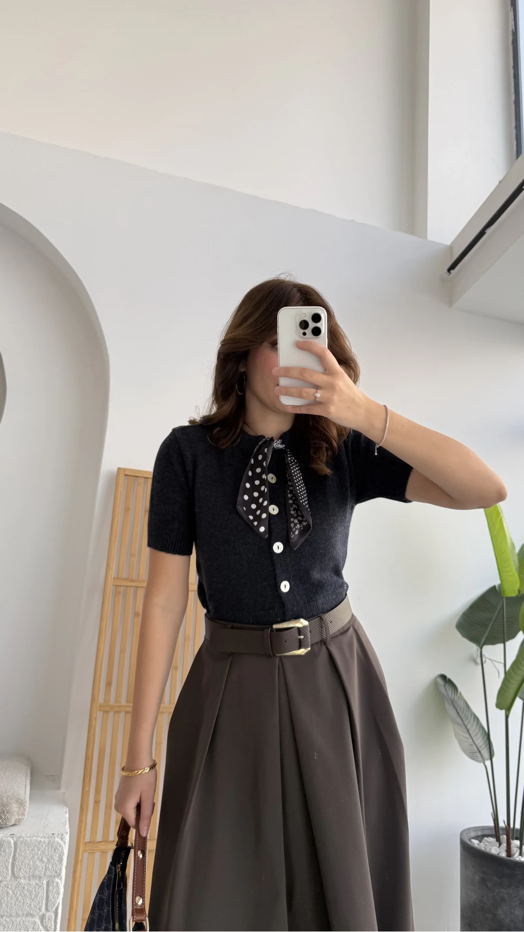 Amelia Fularlı CROP Hırka - Lacivert - Kod: 4561