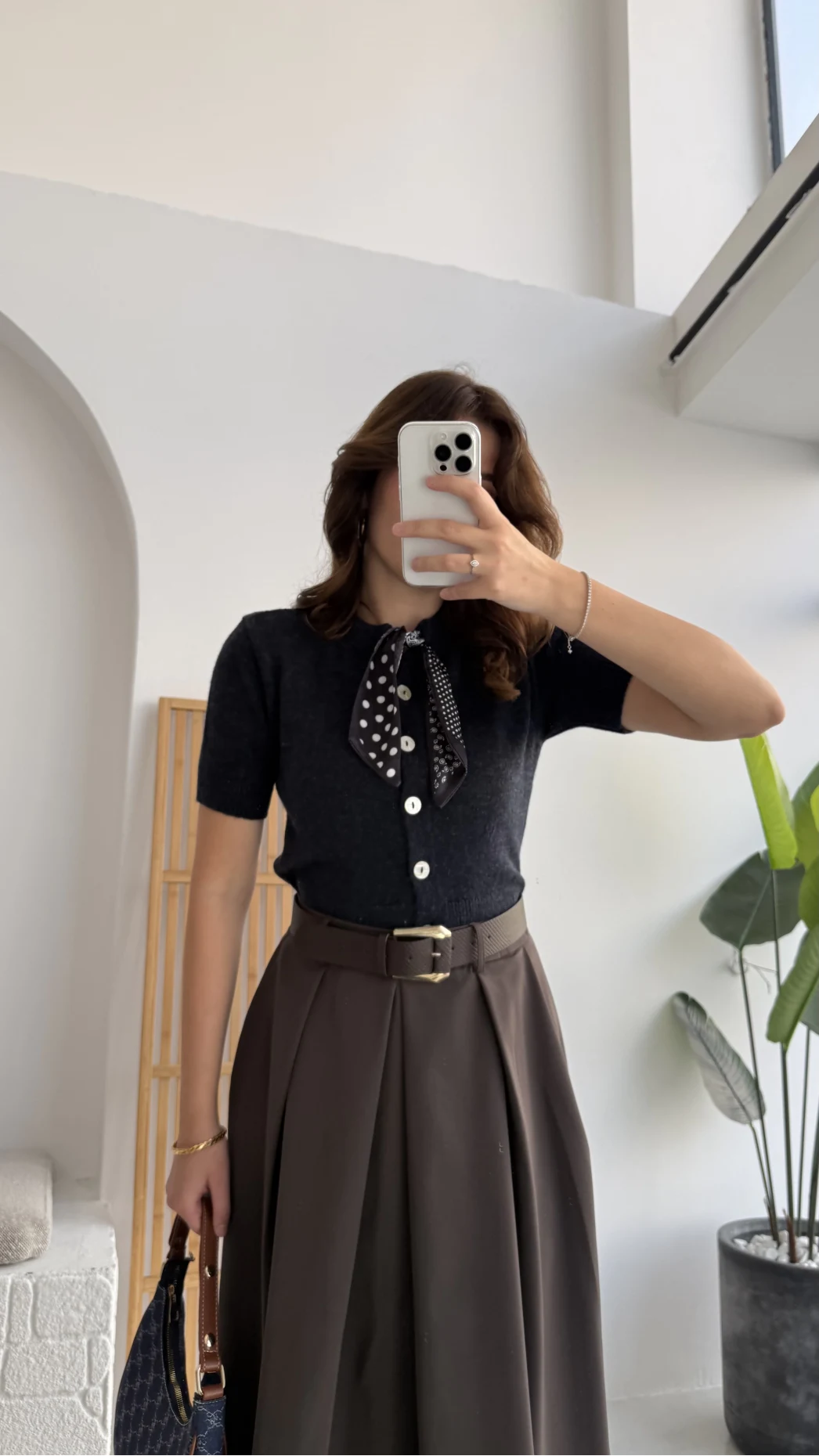 Amelia Fularlı CROP Hırka - Lacivert - Kod: 4561