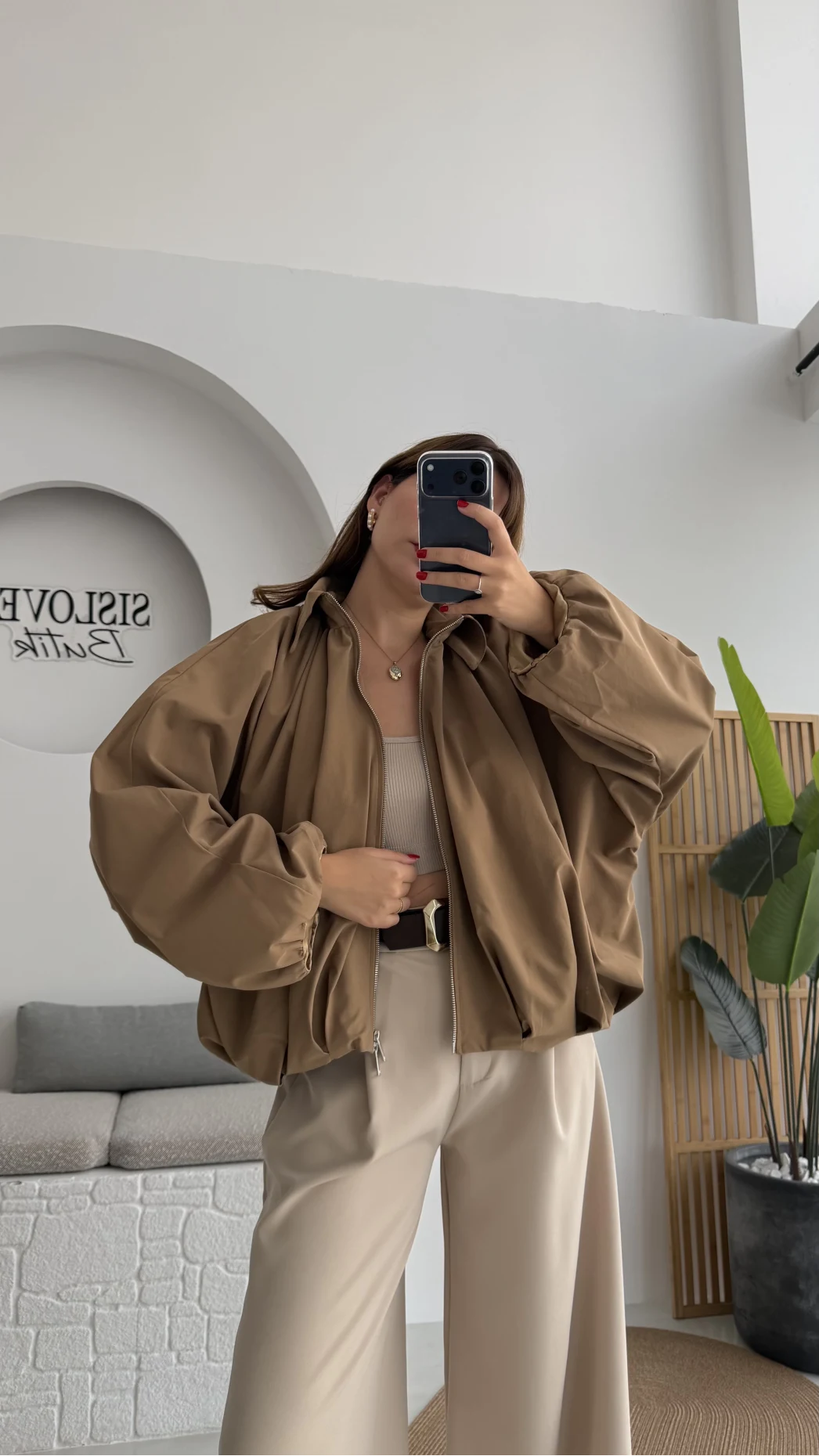 Amsterdam Bomber Ceket - Camel - Kod: 508246