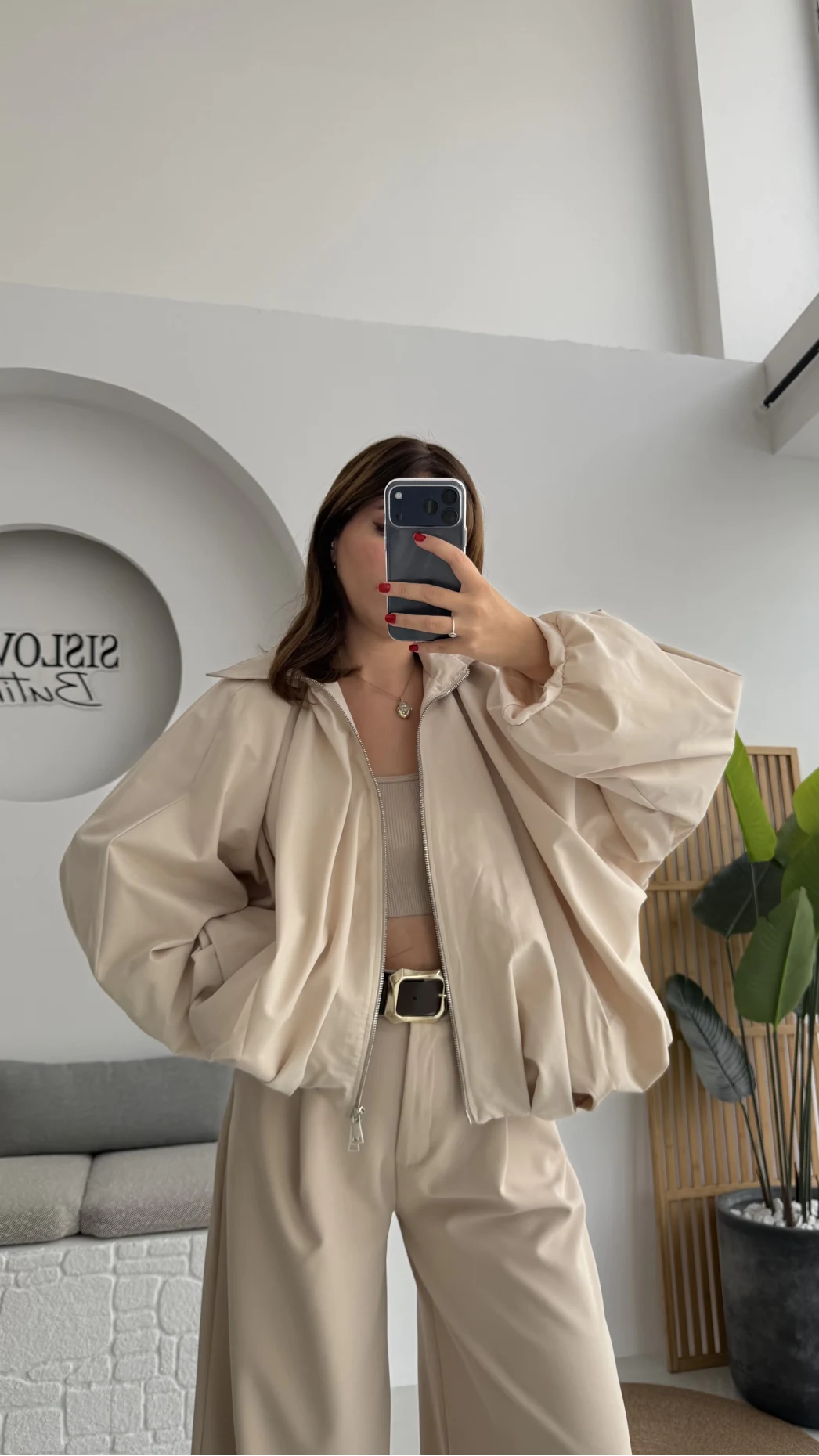 Amsterdam Bomber Ceket - Taş - Kod: 508246