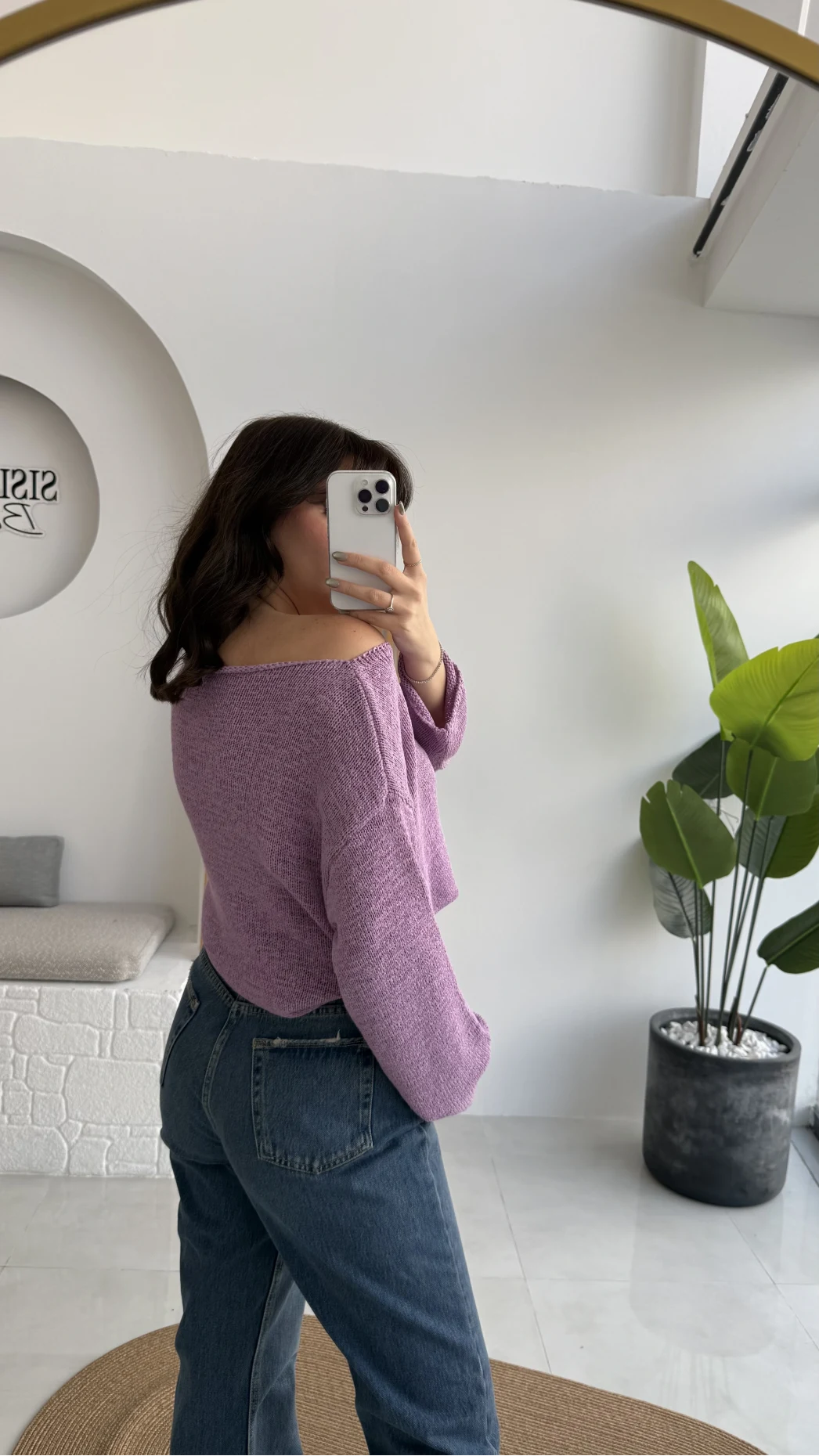 Anabel Kayık Yaka Triko - Lila