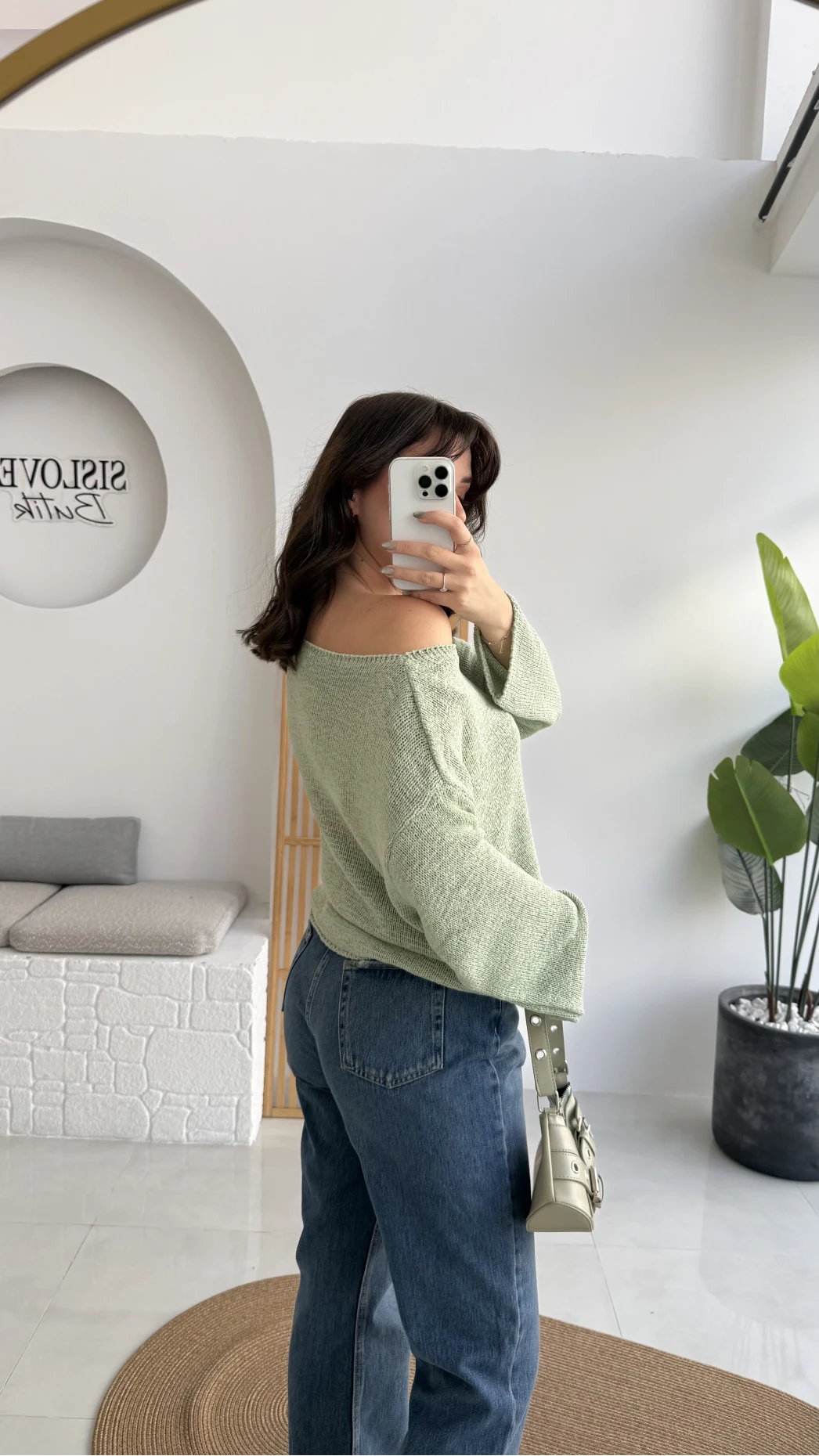 Anabel Kayık Yaka Triko - Mint