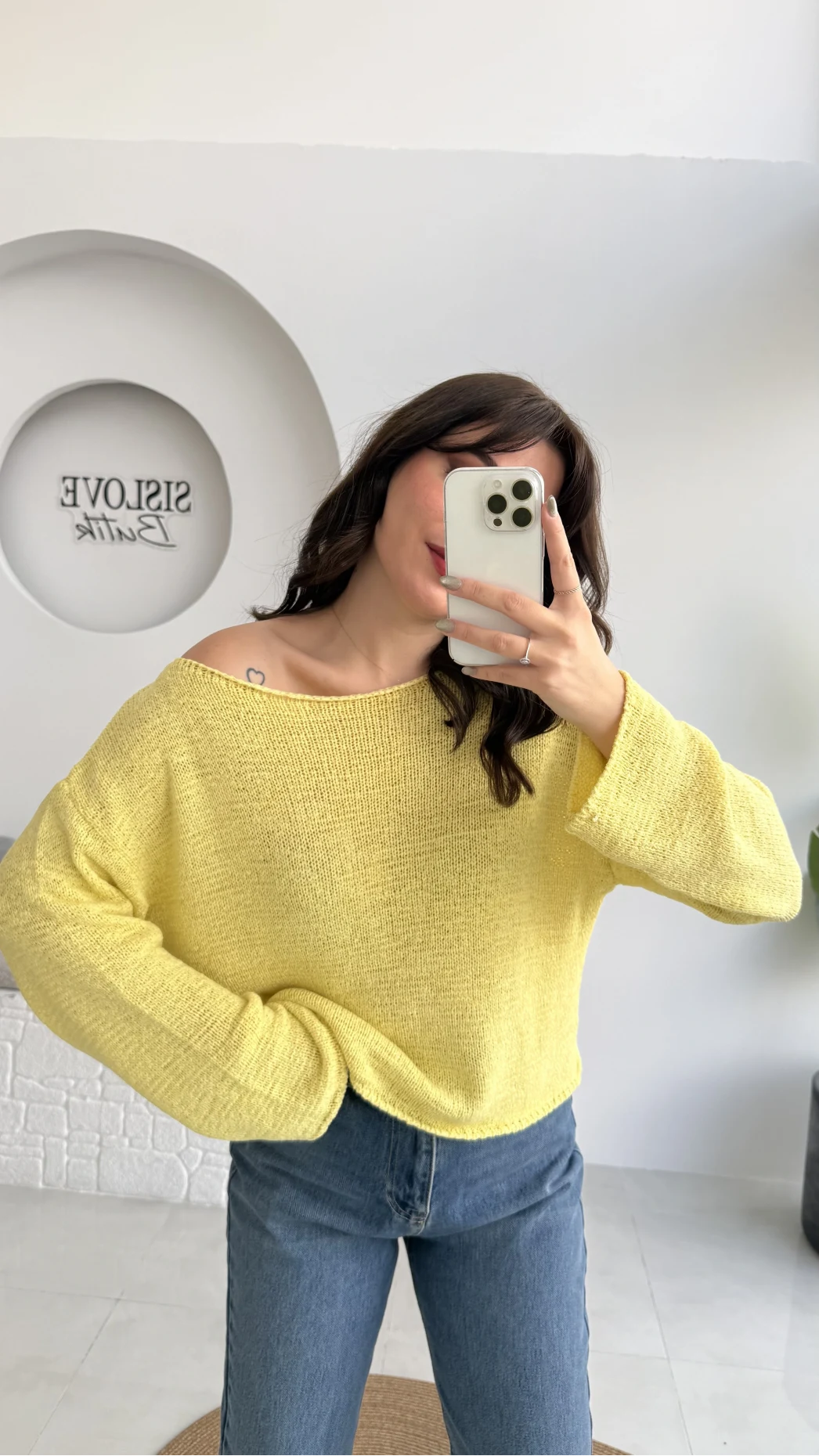 Anabel Kayık Yaka Triko - Sarı