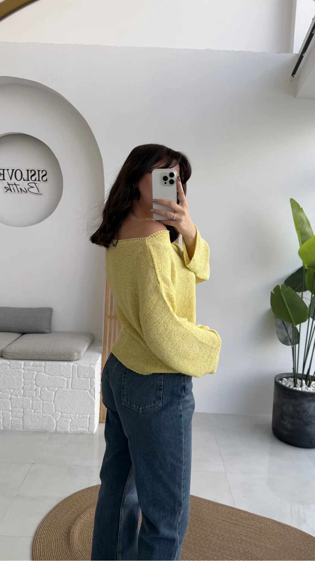 Anabel Kayık Yaka Triko - Sarı