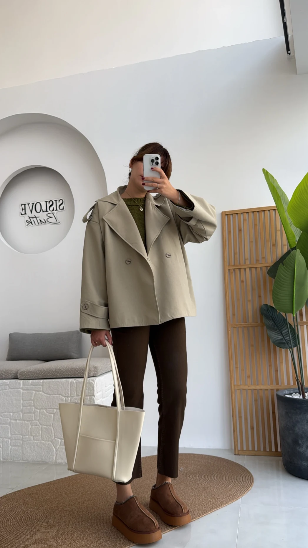 Anastasia Kuşaklı Kısa Trençkot - Adaçayı Yeşil - Kod: 9609