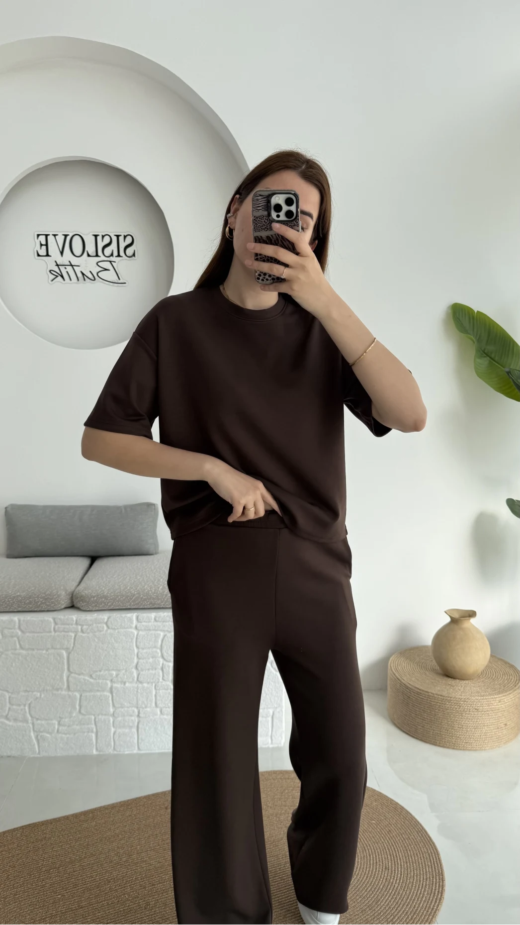 Ara Boy Oys Kumaş Eşofman Takımı Acı Kahve
