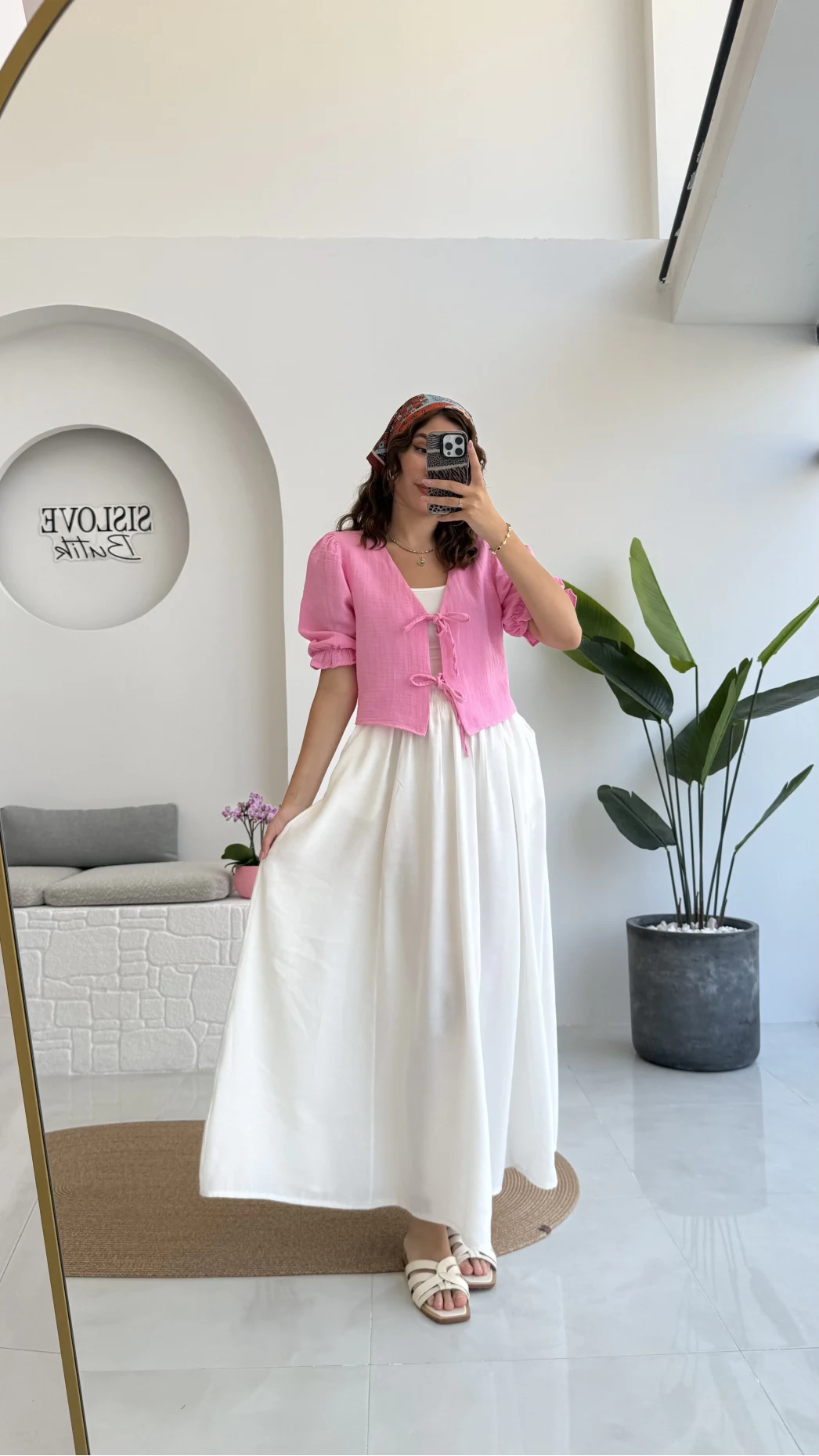 1017 - Arin Kolu Lastik Detay Bluz - Şeker Pembesi