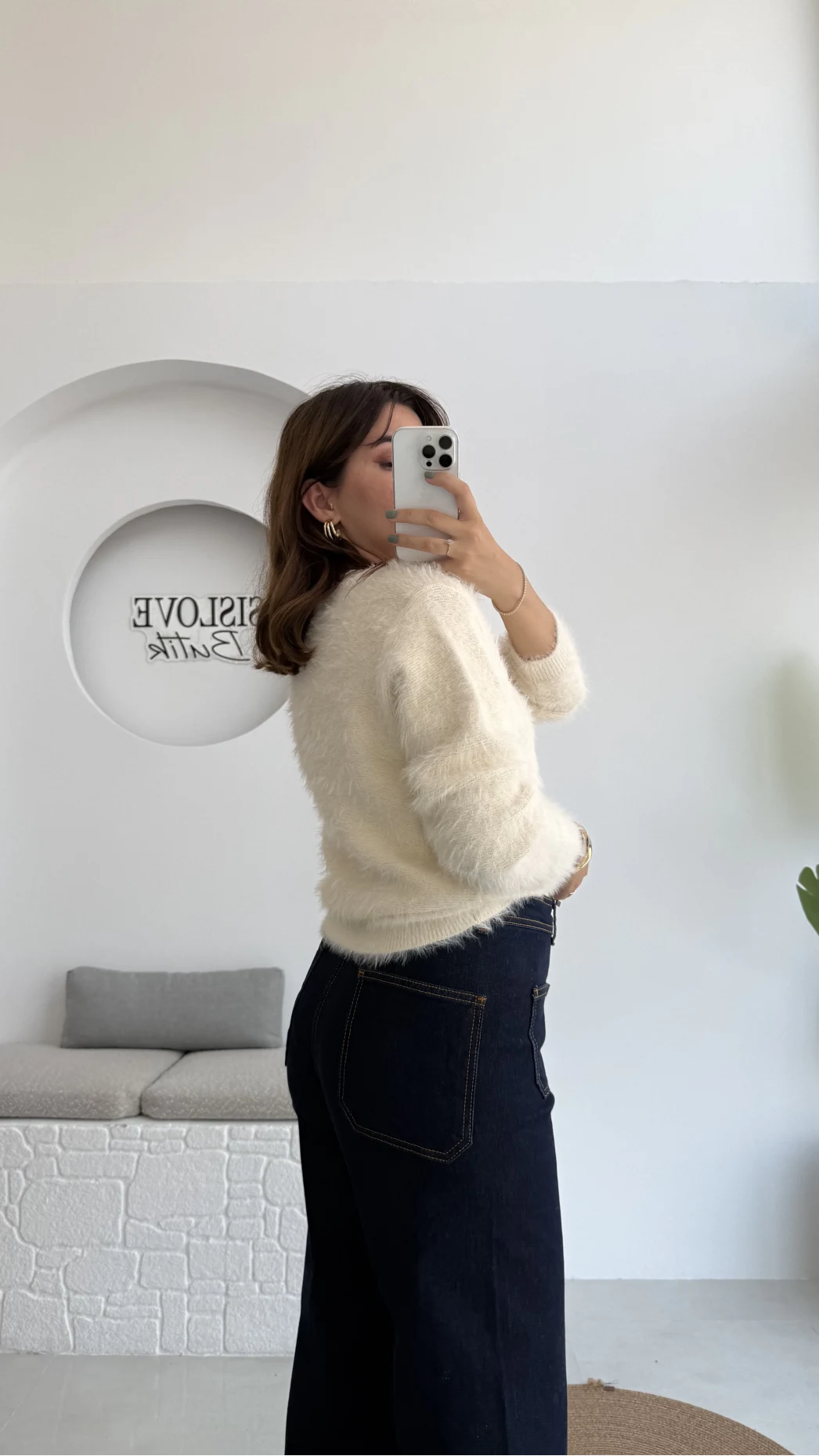 Arjana Kalp Düğmeli Sakallı Hırka - Ekru - Kod: 25502