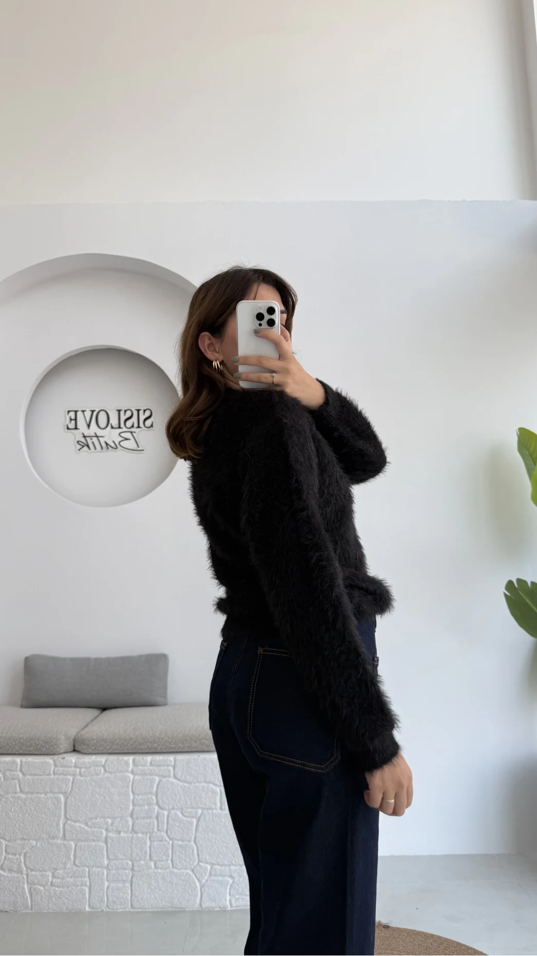 Arjana Kalp Düğmeli Sakallı Hırka - Siyah - Kod: 25502