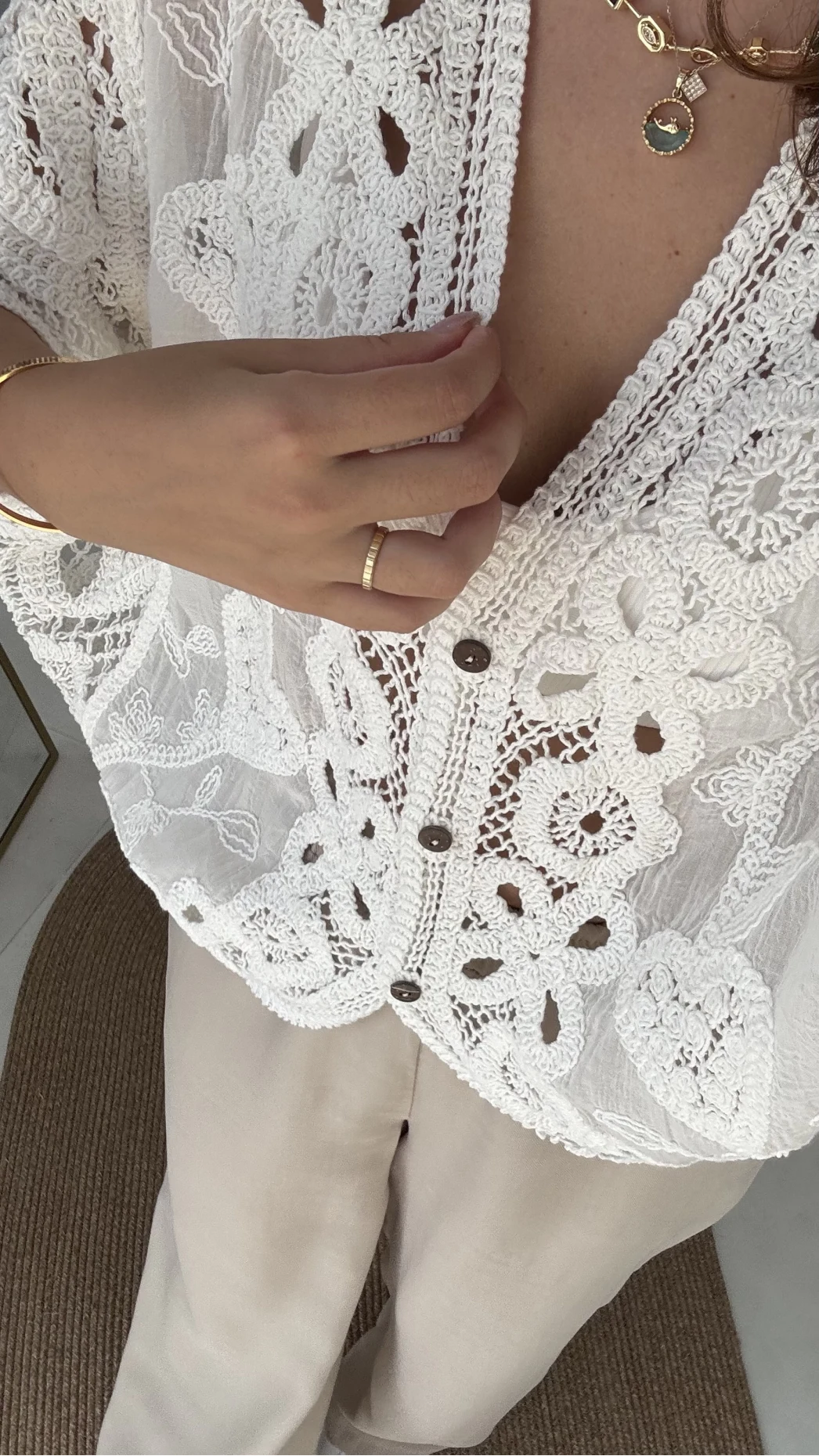 Arya Dantel Detay Kimono - Kırık Beyaz - 38866