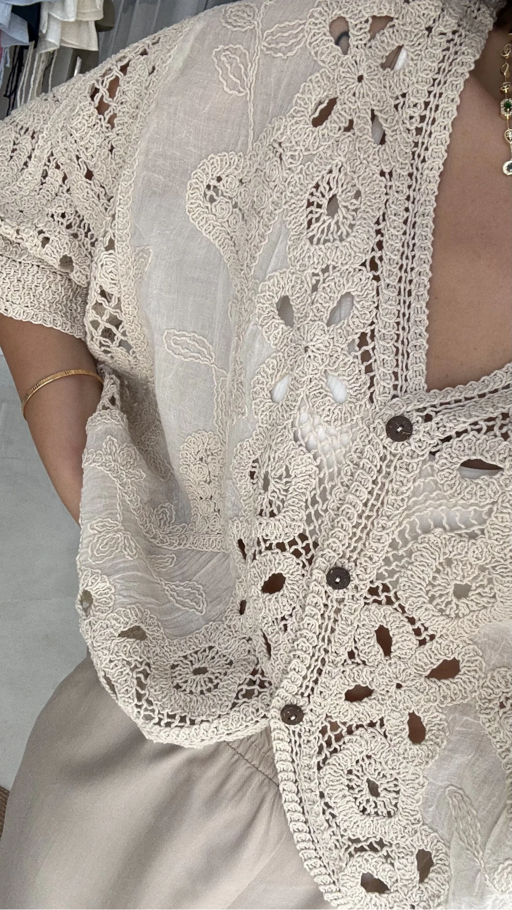 Arya Dantel Detay Kimono - Natural - 38866