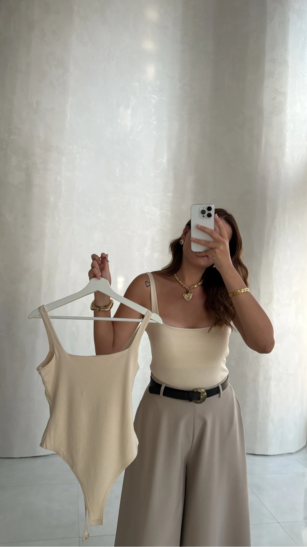 Askılı Zıbın Bodysuıt - Bej - Kod: 071822