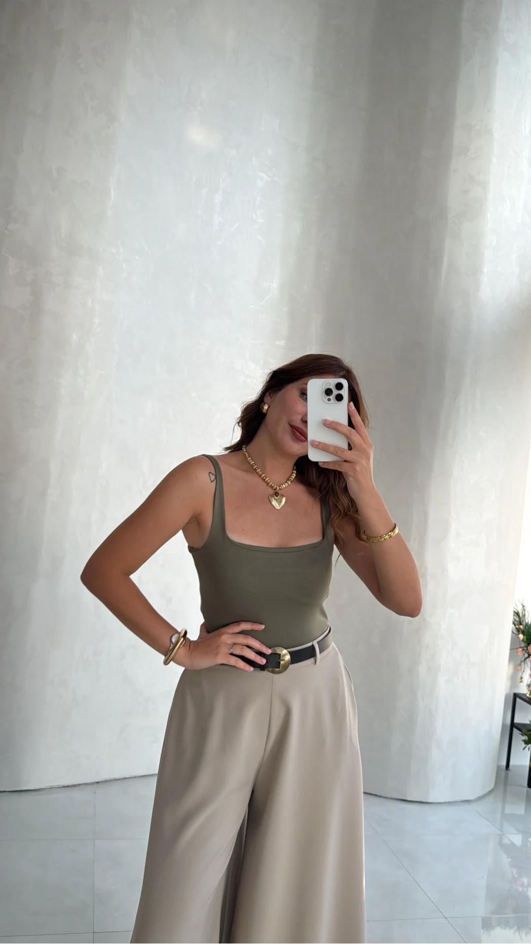 Askılı Zıbın Bodysuıt - Haki - Kod: 071822