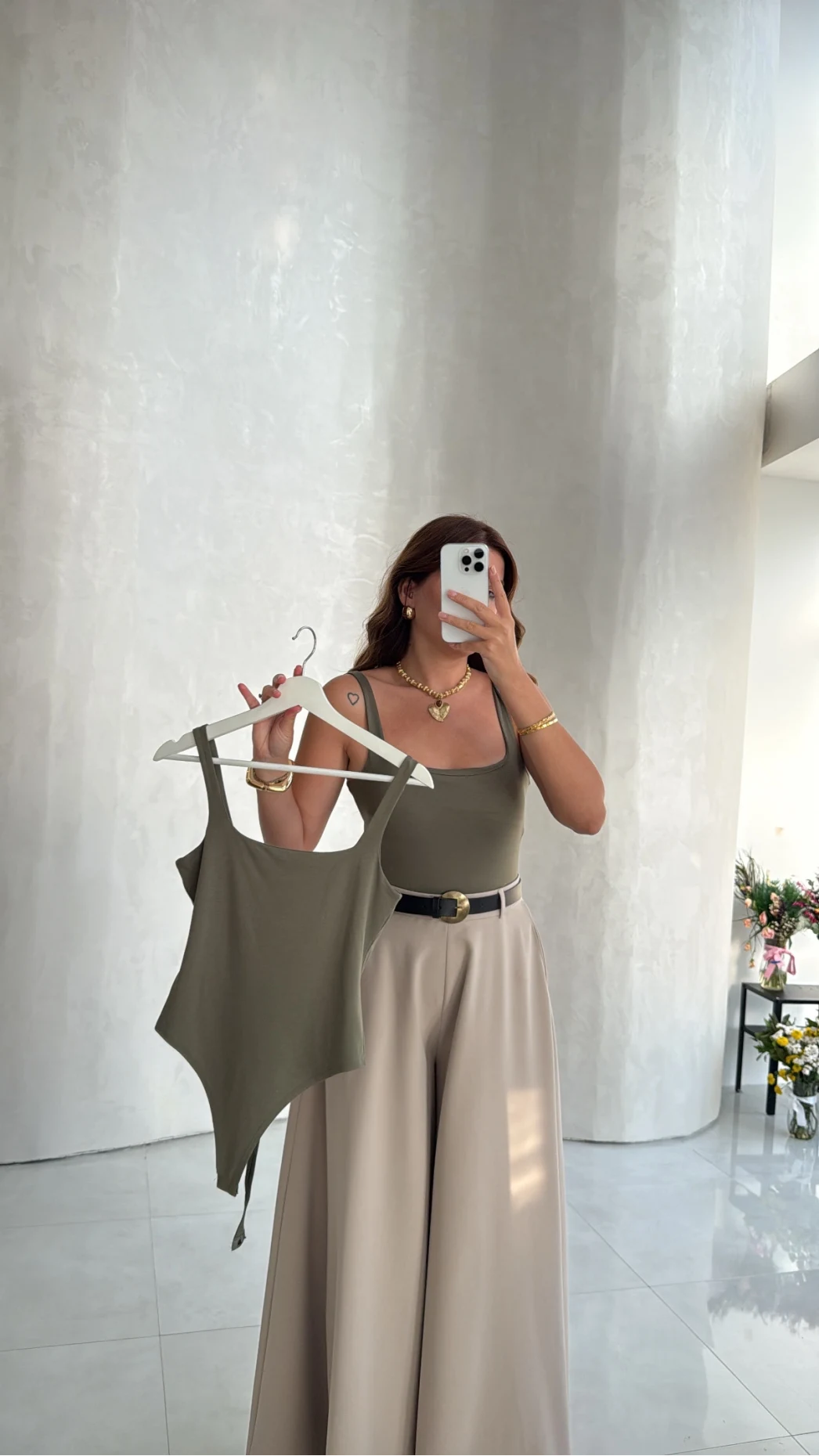 Askılı Zıbın Bodysuıt - Haki - Kod: 071822