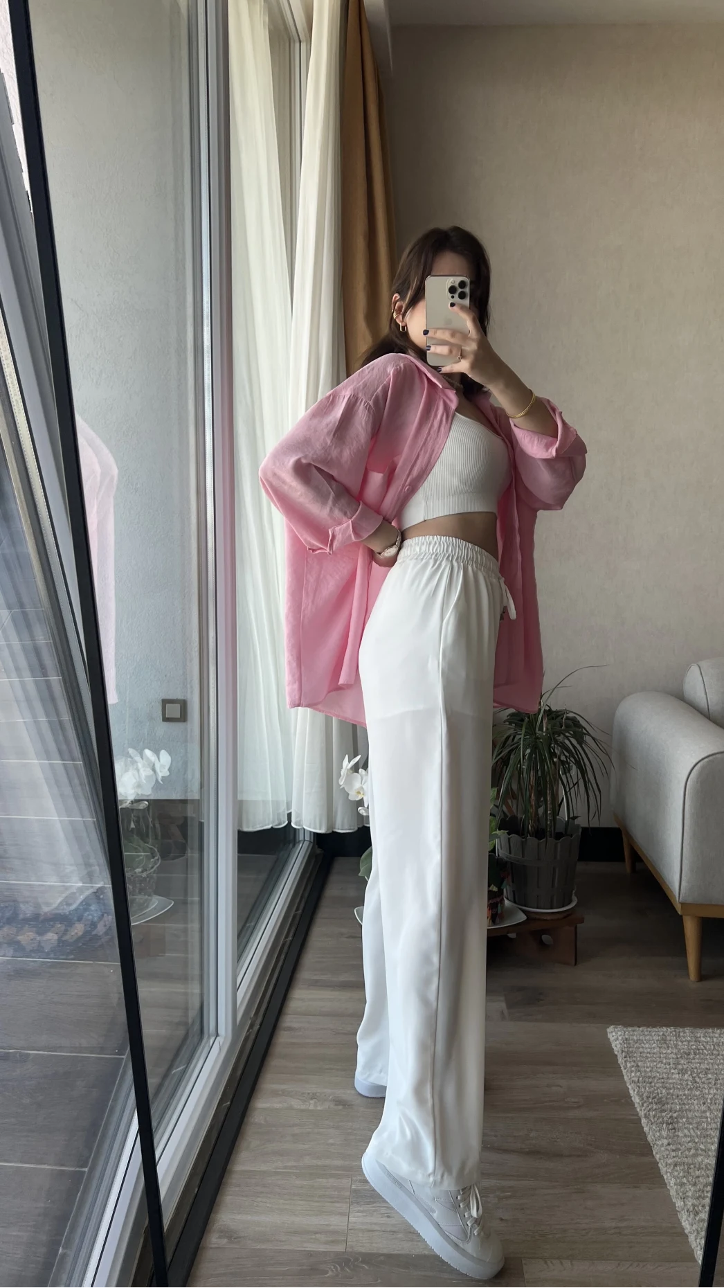 ASTARLI Beyaz Tensel Pantolon