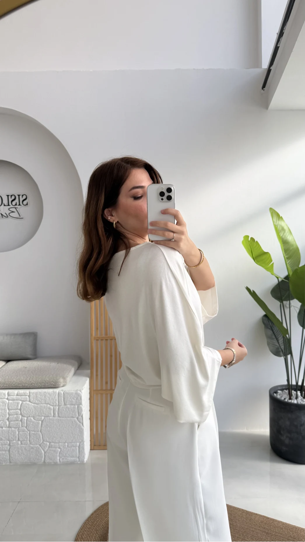 Athena Modal Yarasa Kol Kayık Yaka Bluz - Ekru