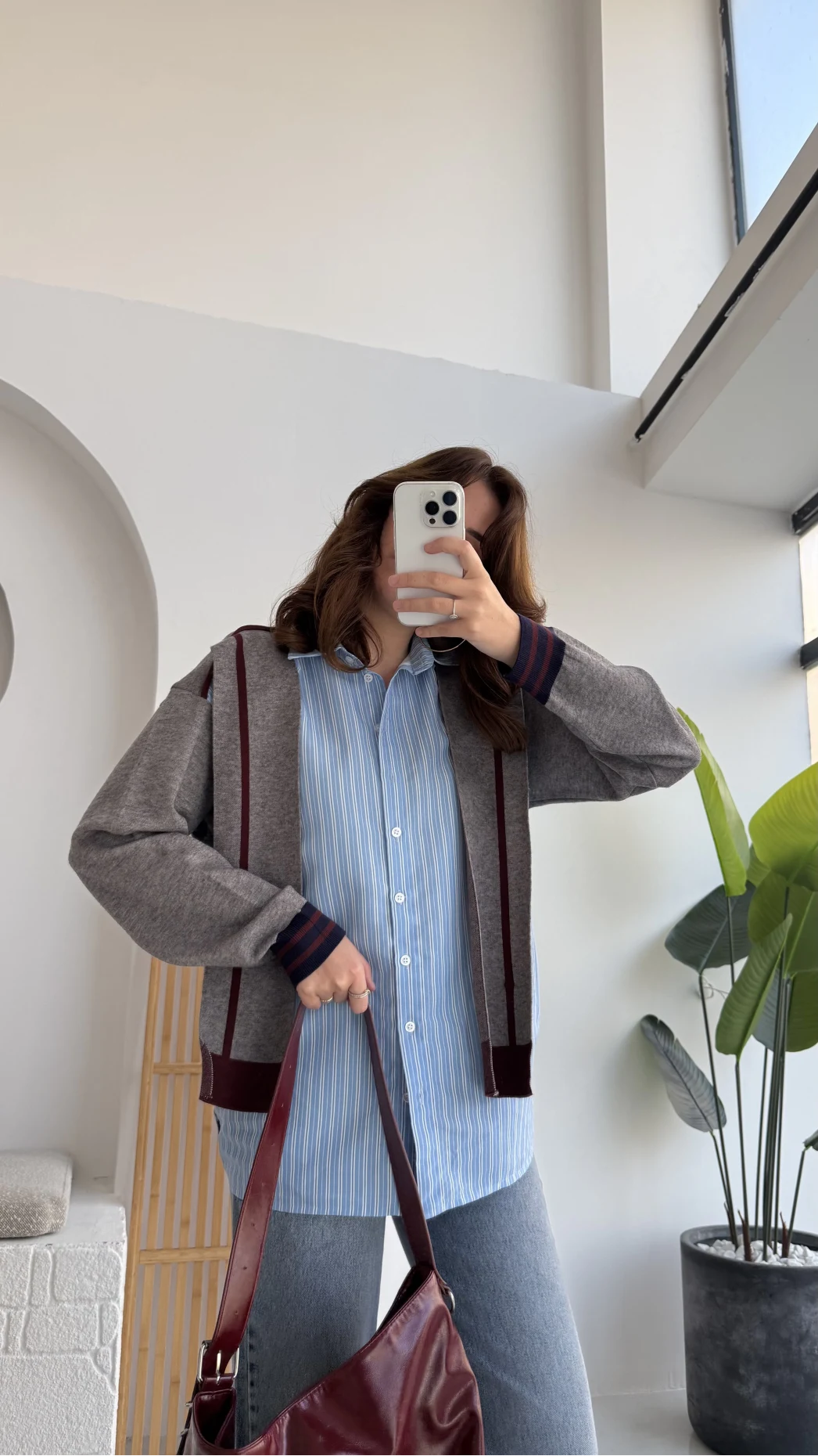 Premium Atkı Bağlamalı Mavi Gömlek - Kod:9013