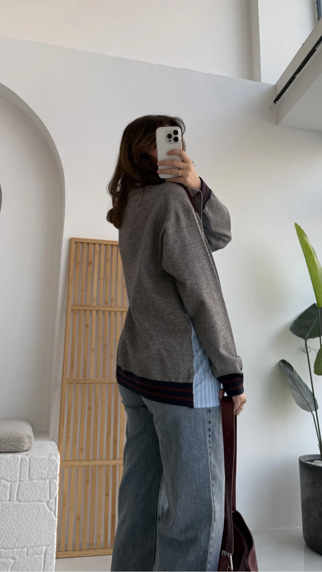 Premium Atkı Bağlamalı Mavi Gömlek - Kod:9013