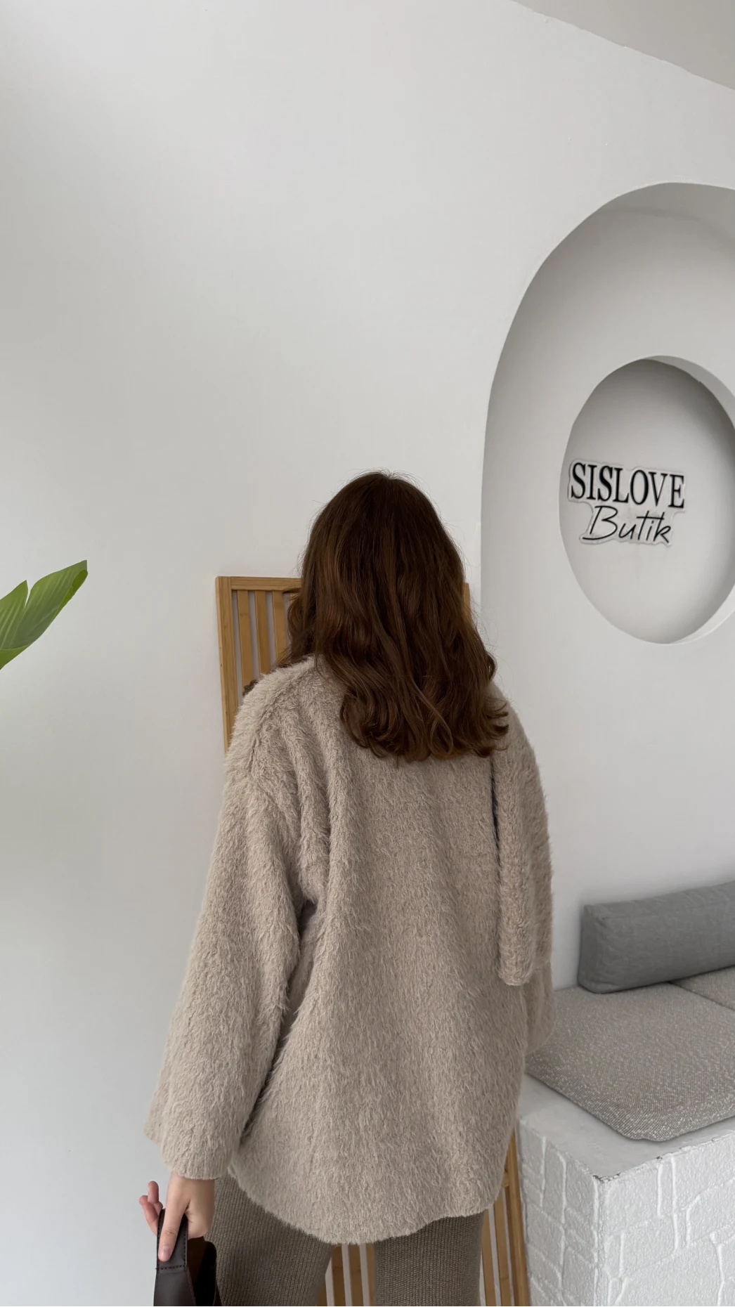 Atkılı Tüylü Ceket - Bej - Kod: 52603