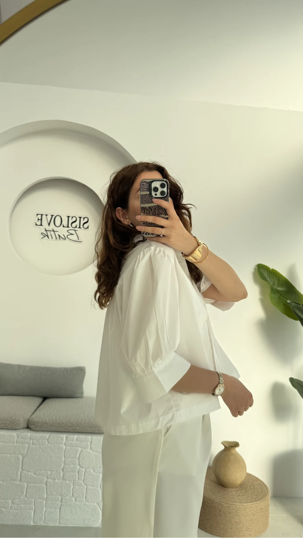 Ays Balon Kol Gömlek - Beyaz