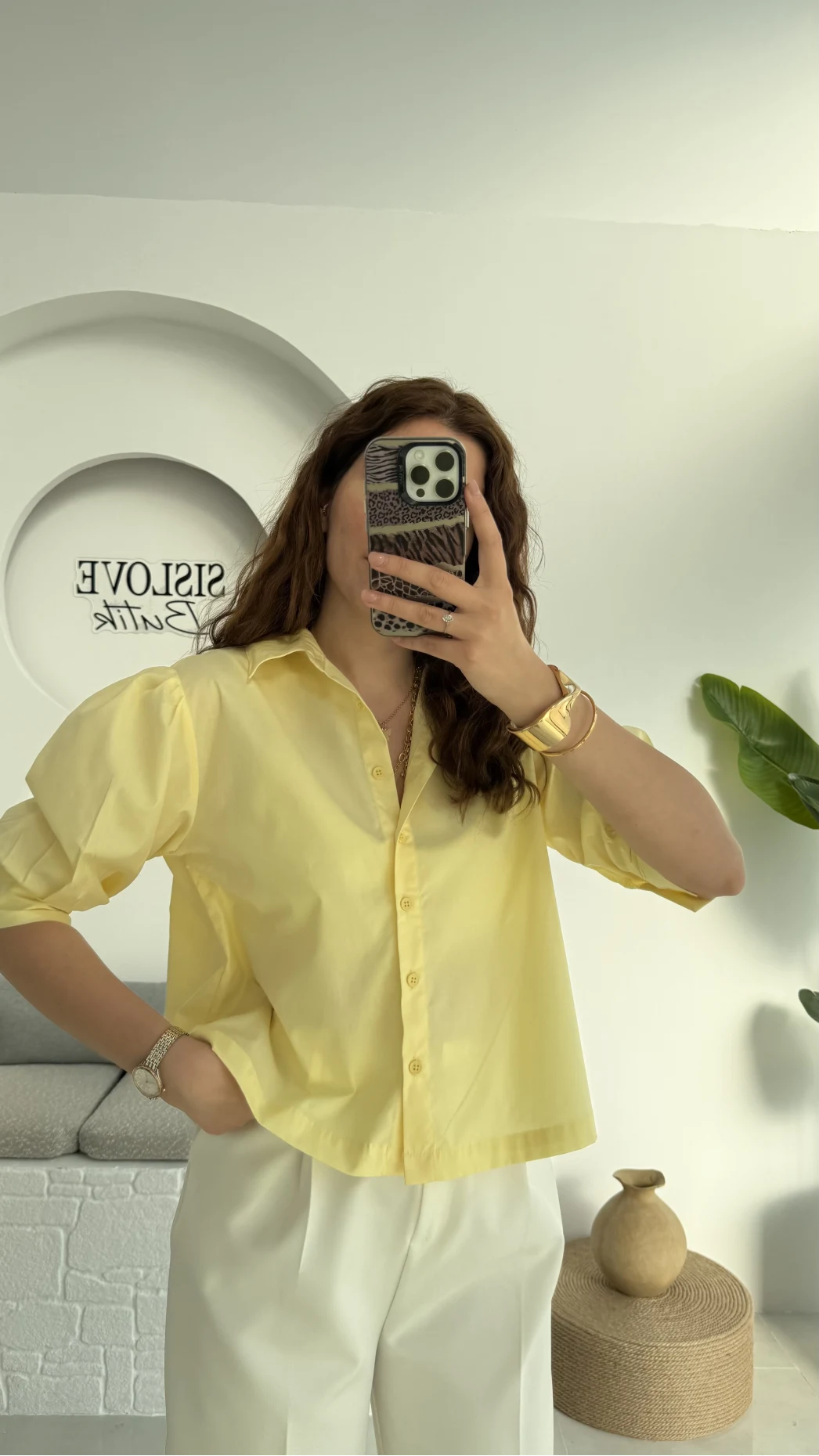 Ays Balon Kol Gömlek - Sarı