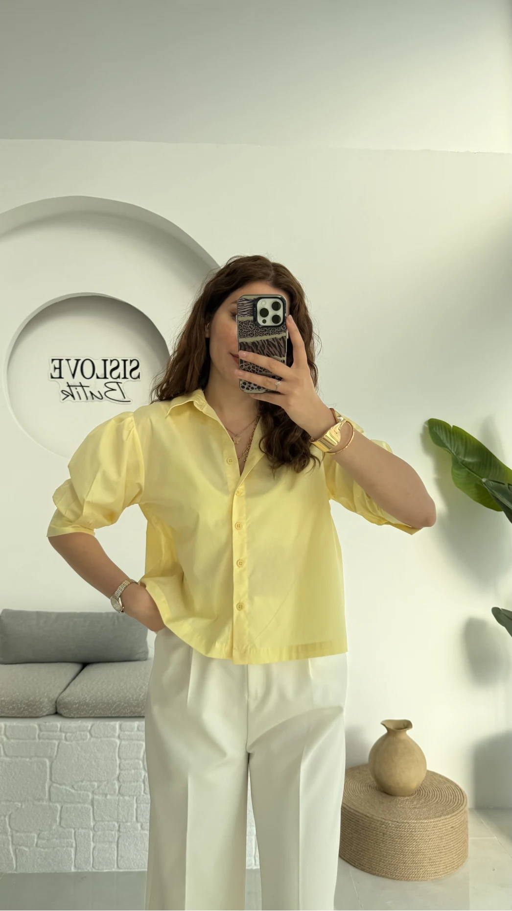 Ays Balon Kol Gömlek - Sarı