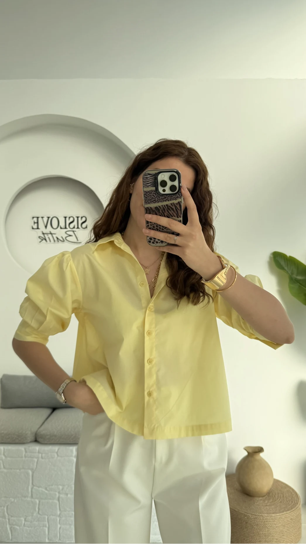 Ays Balon Kol Gömlek - Sarı