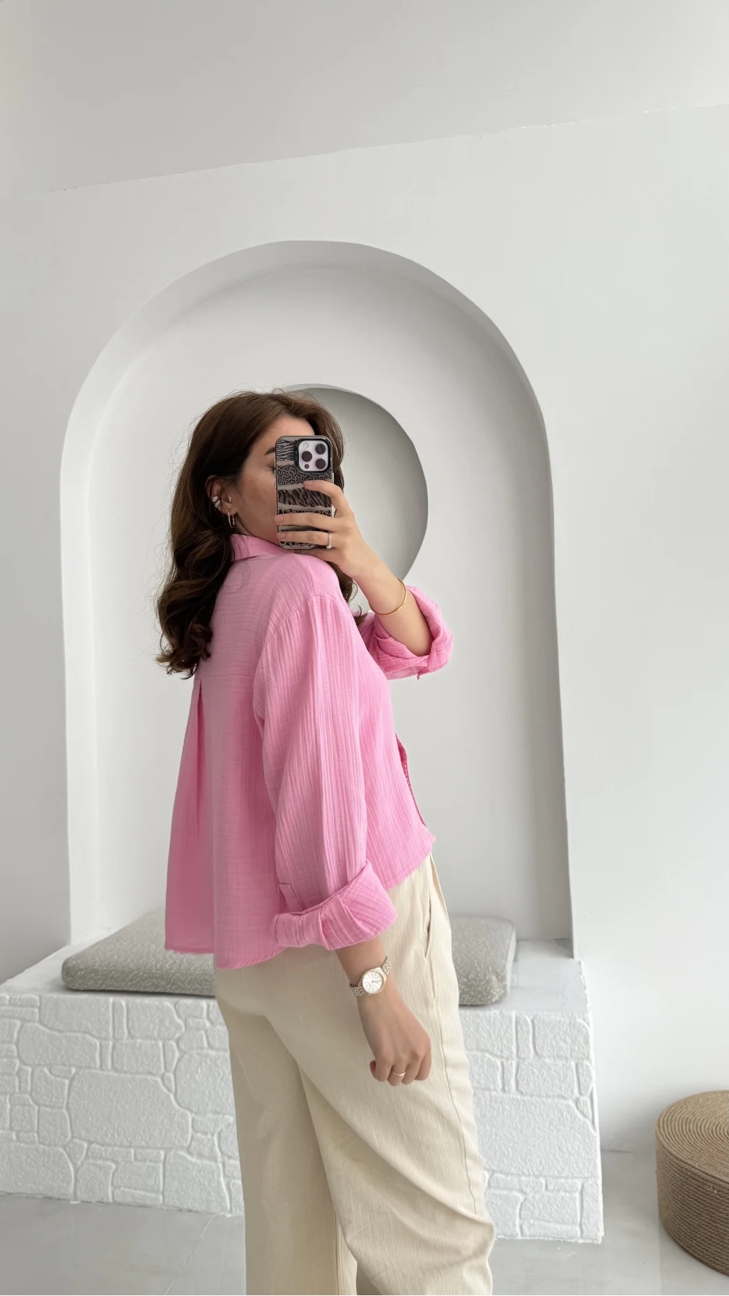 Babe Müslin Gömlek Pembe - 2065