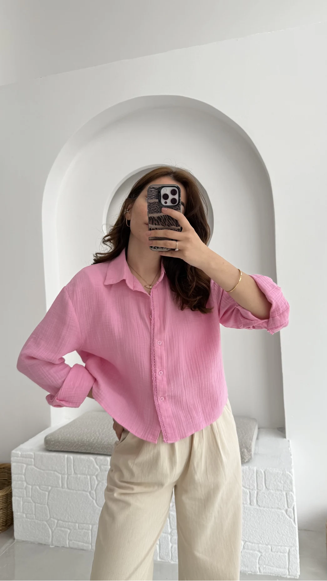 Babe Müslin Gömlek Pembe - 2065