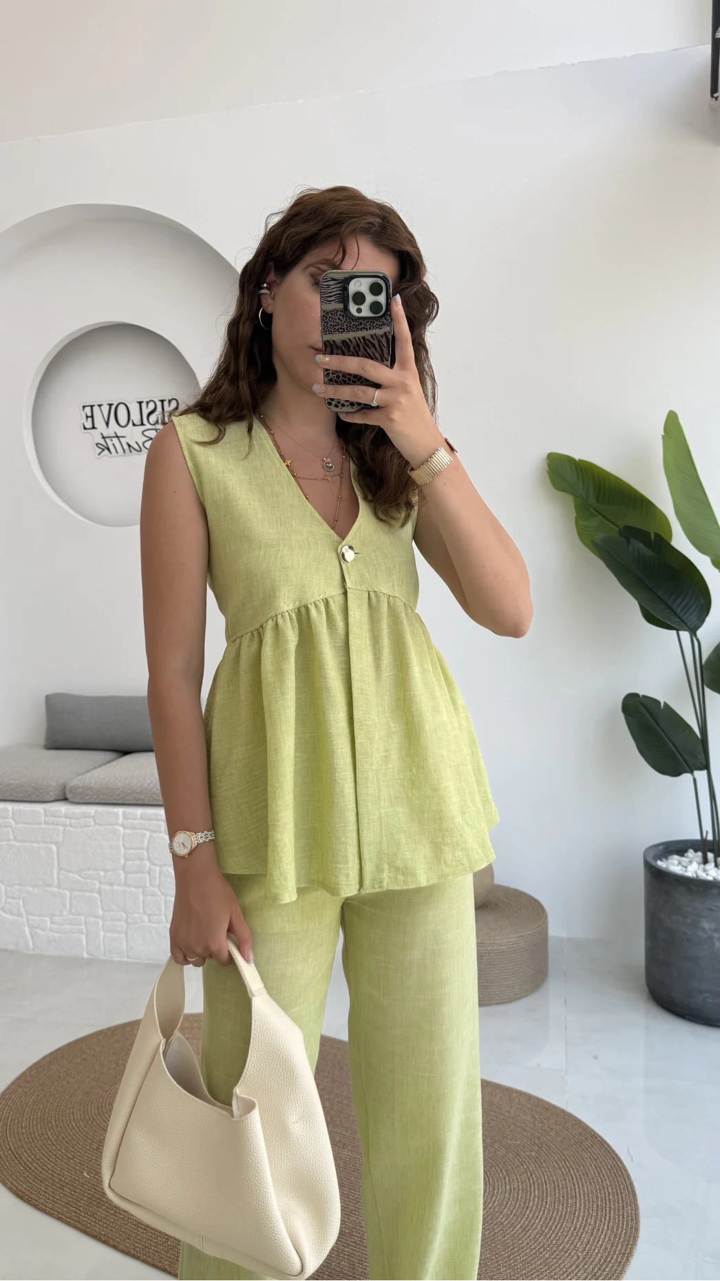 Baby Miss Keten Takım Yeşil