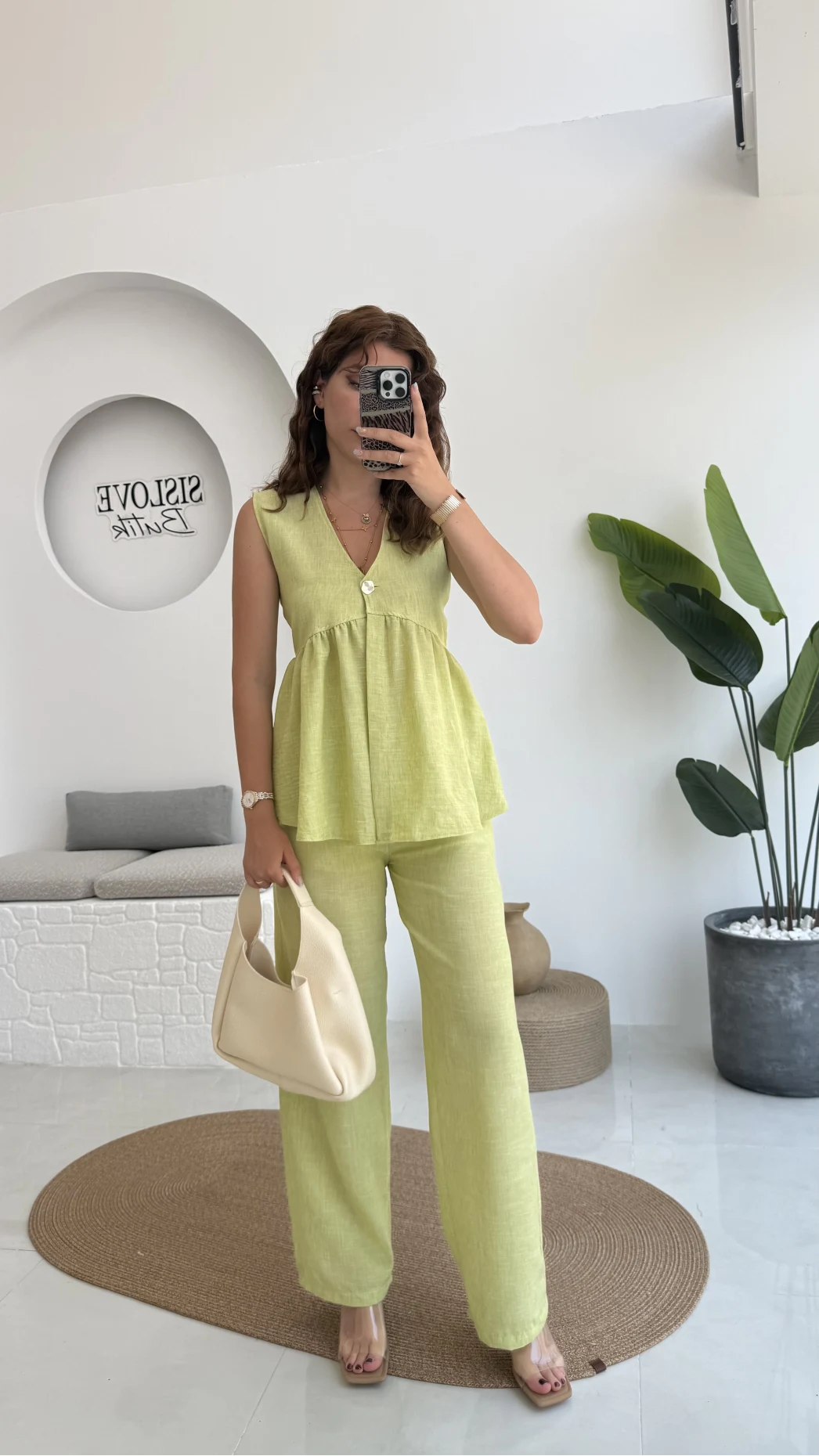 Baby Miss Keten Takım Yeşil