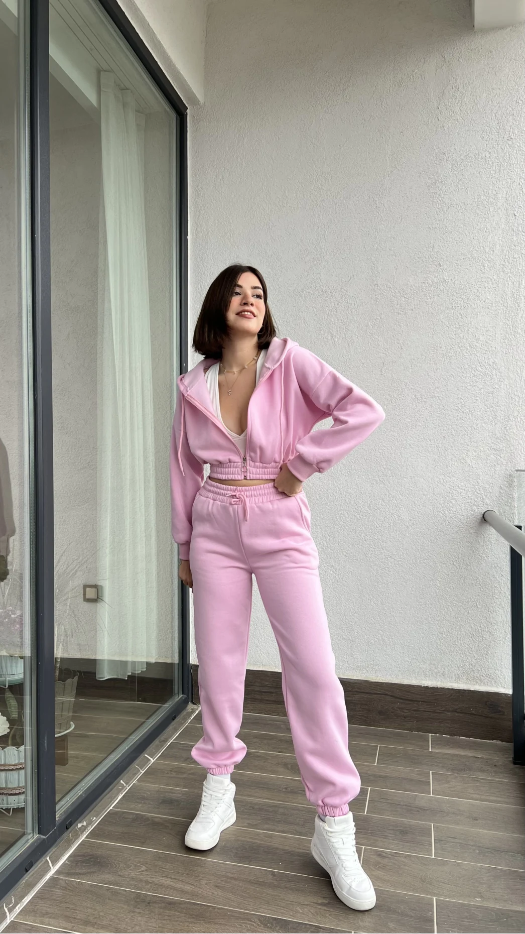 Bach Pembe Hırkalı Eşofman Takımı