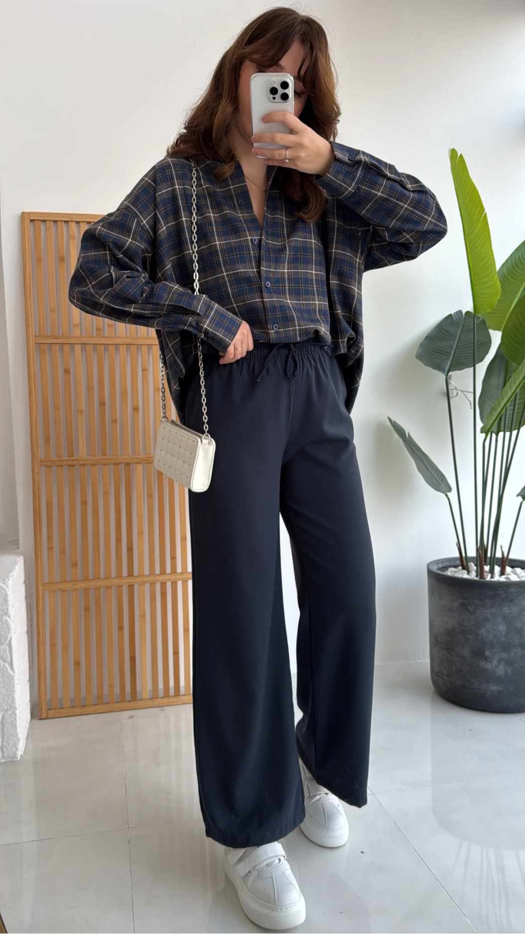 Bağcıklı Beli Lastikli Pantolon Lacivert Kod: 4031