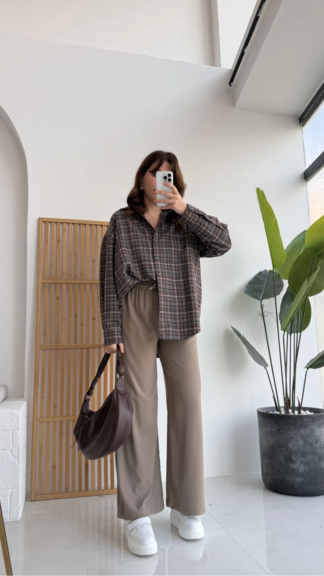 Bağcıklı Beli Lastikli Pantolon Vizon Kod: 4031