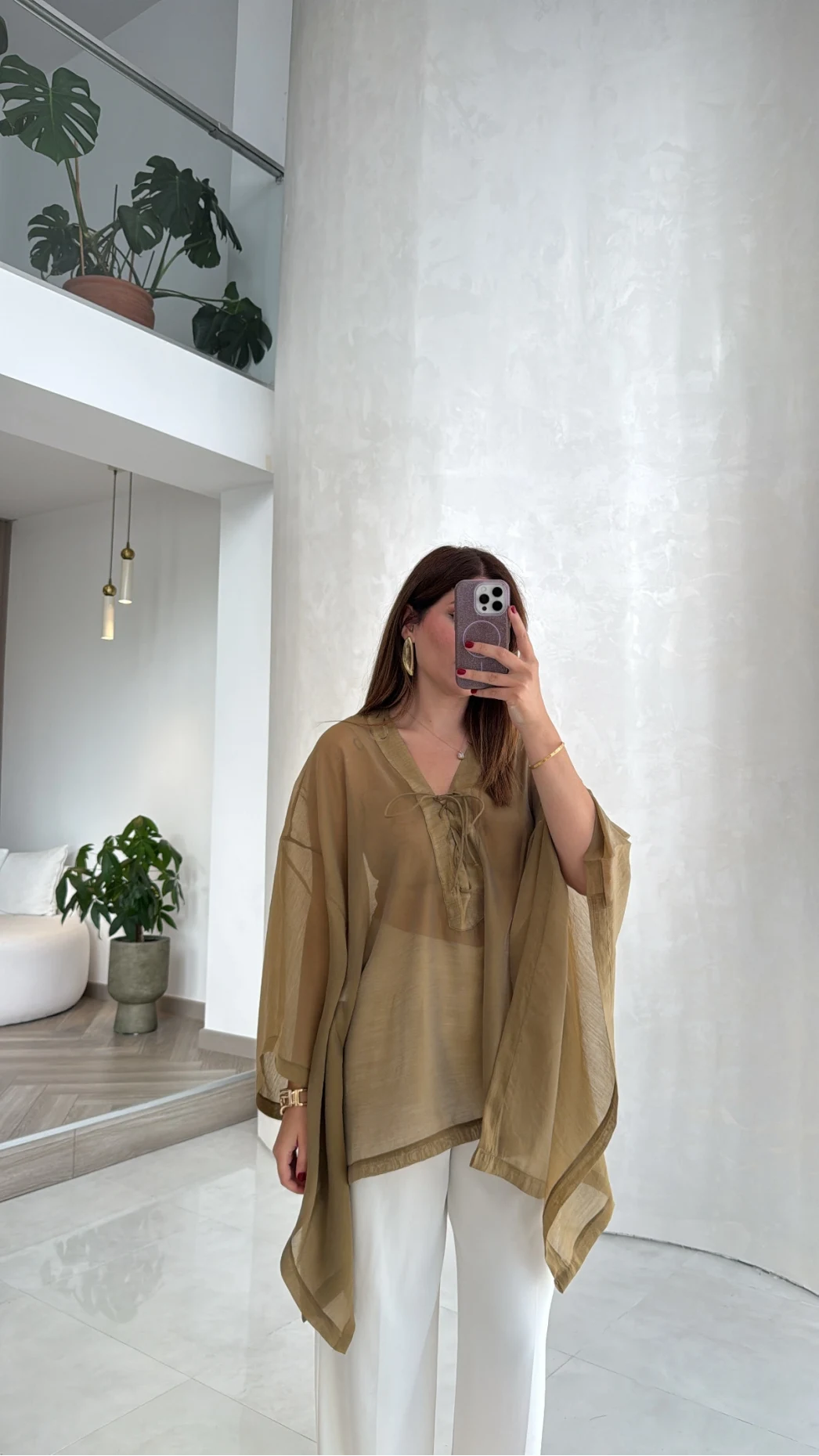 Bağcıklı Panço - Olive - Kod: 5111