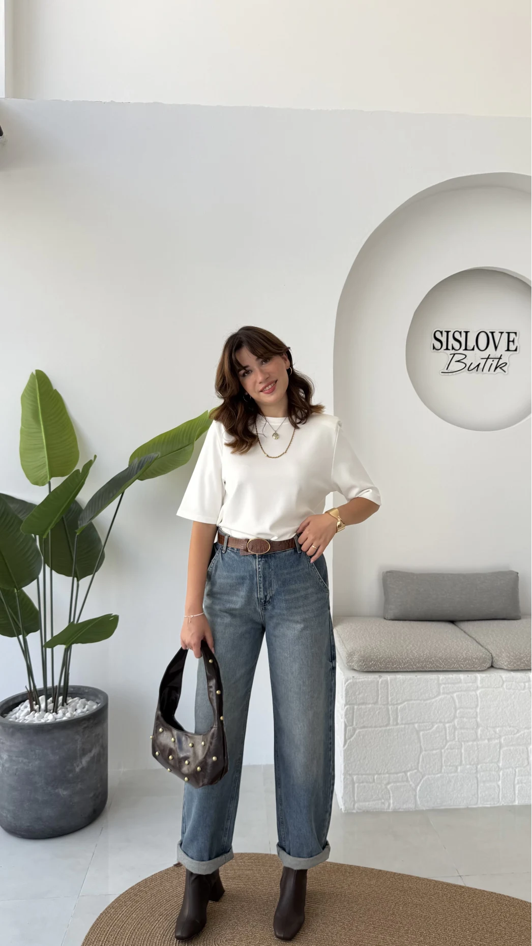 Baggy Old Mavi Yüksek Bel Denim Jean Pantolon - Kod: 936