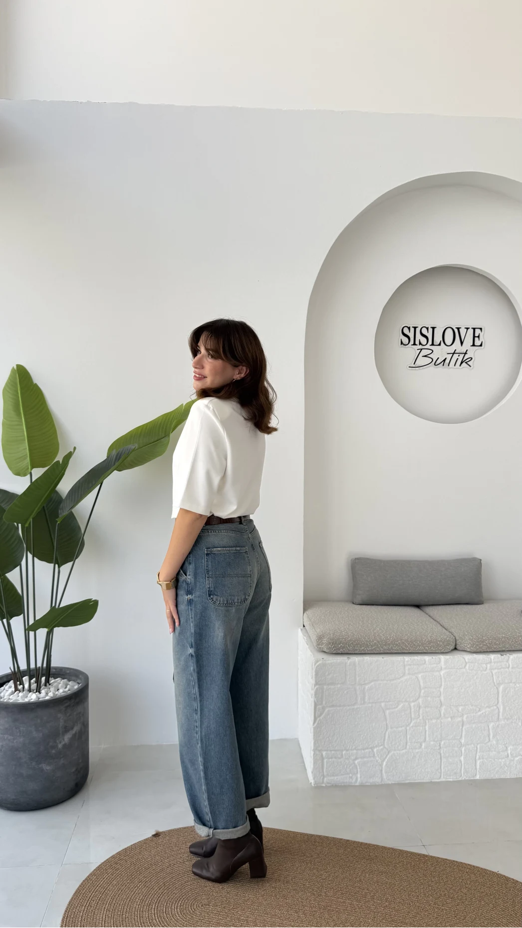 Baggy Old Mavi Yüksek Bel Denim Jean Pantolon - Kod: 936