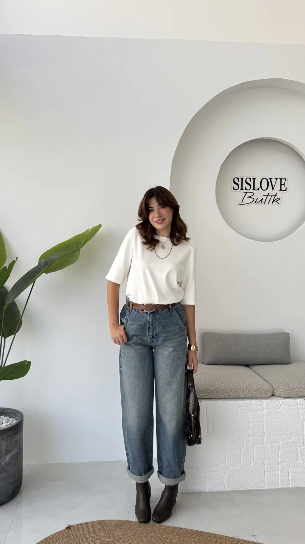 Baggy Old Mavi Yüksek Bel Denim Jean Pantolon - Kod: 936