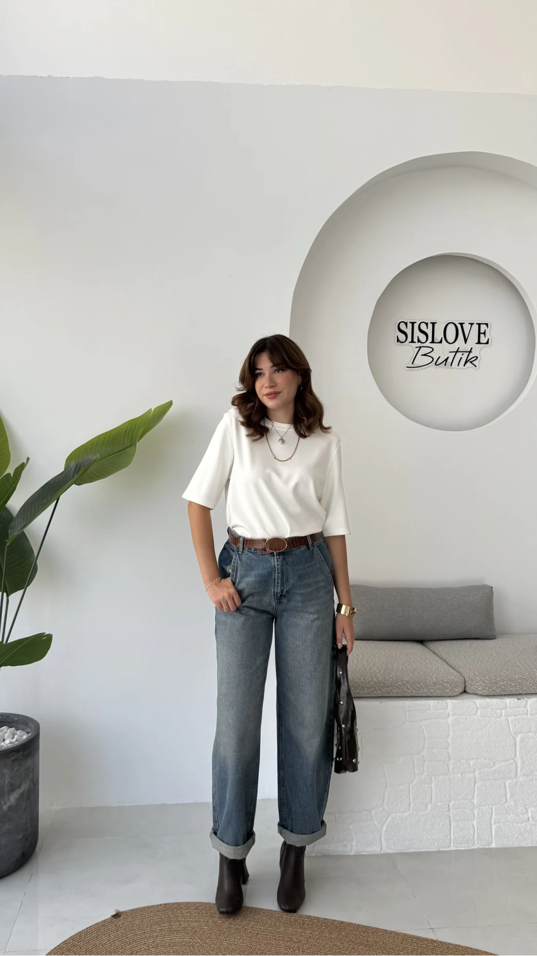 Baggy Old Mavi Yüksek Bel Denim Jean Pantolon - Kod: 936