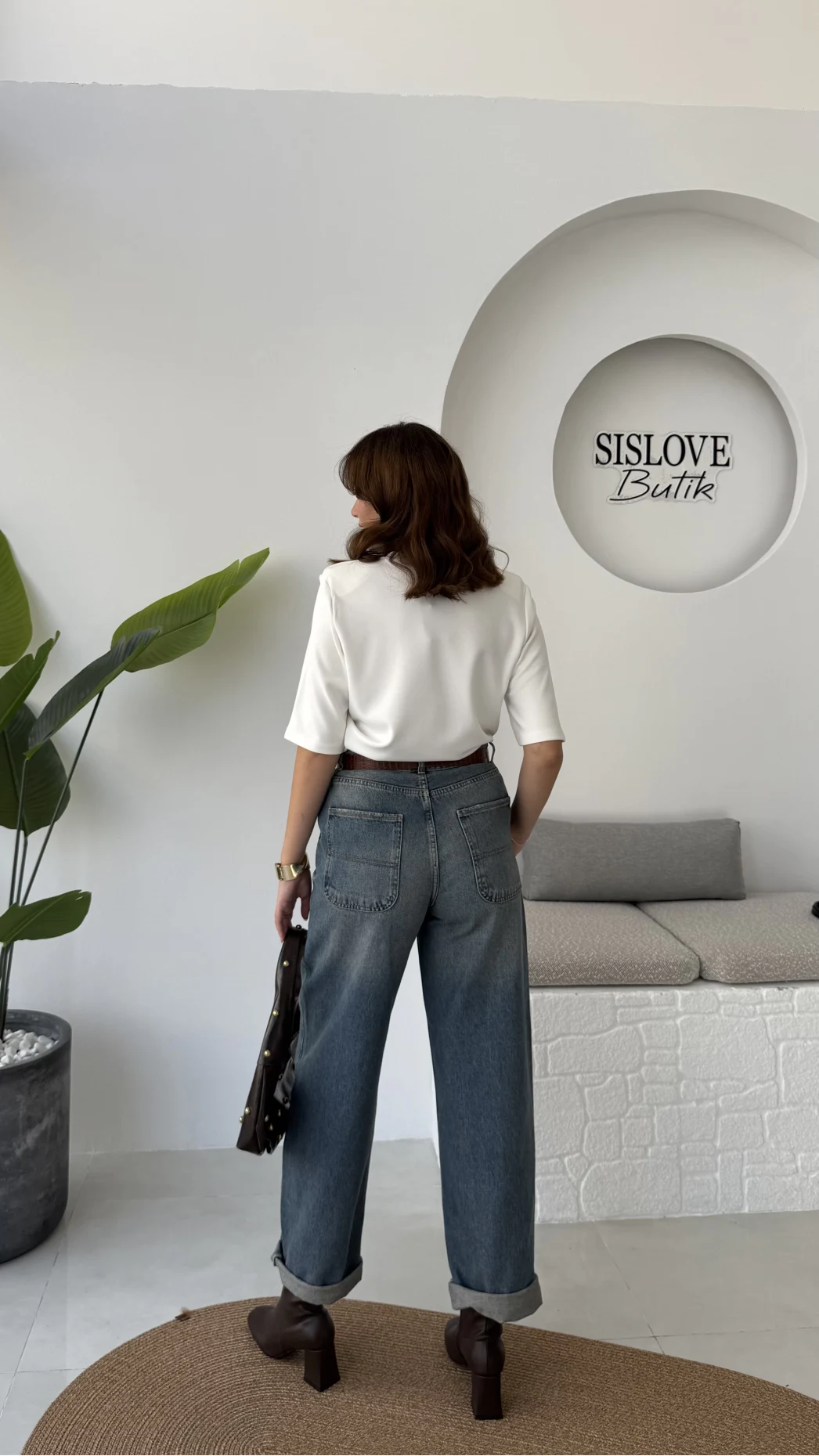 Baggy Old Mavi Yüksek Bel Denim Jean Pantolon - Kod: 936