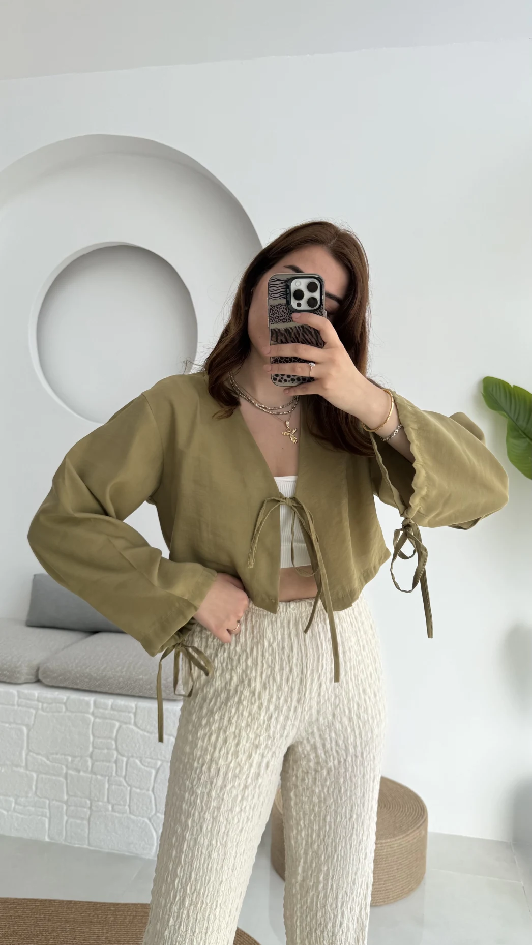 Bağlamalı Tensel Modal Karışımlı Bluz Grand 5276 Çağla Yeşili