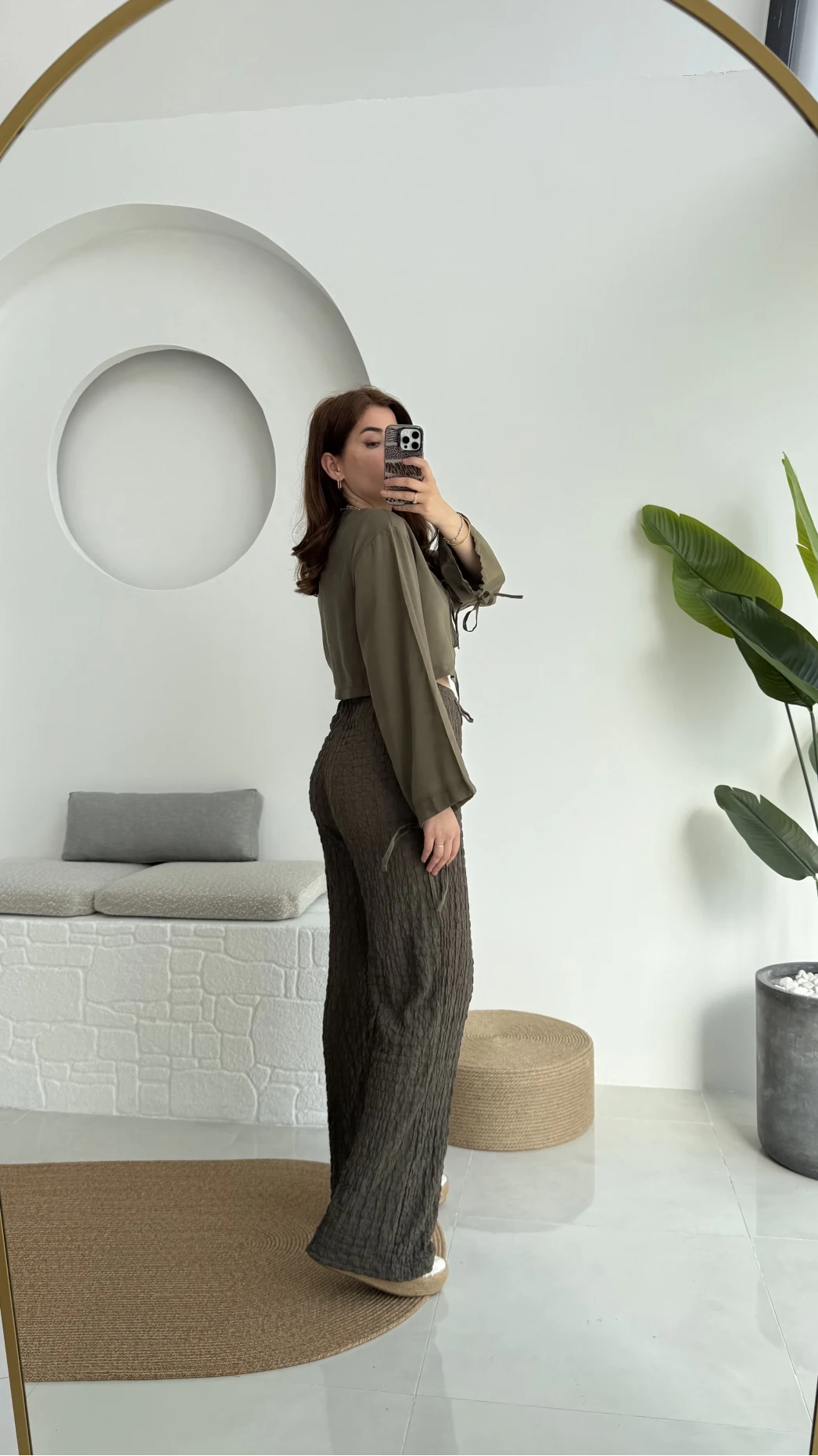 Bağlamalı Tensel Modal Karışımlı Bluz Grand 5276 Haki