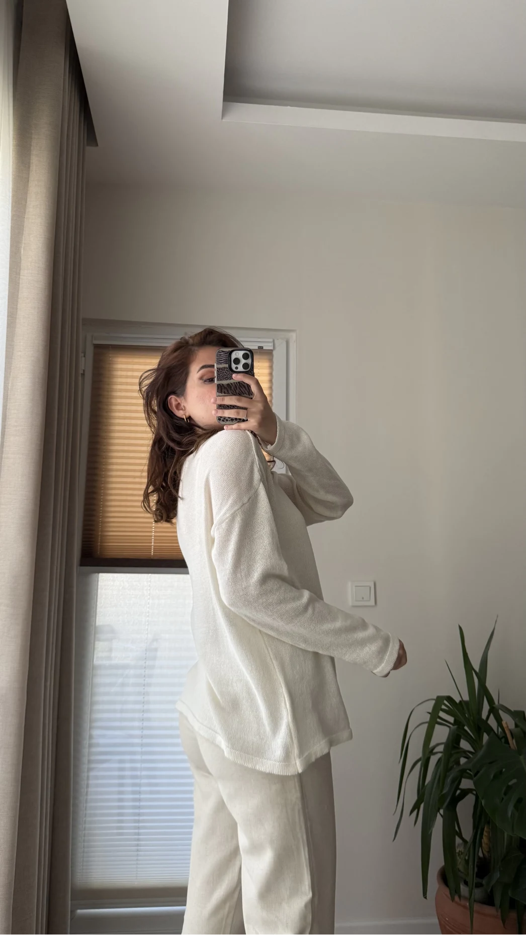 Bahama Triko Salaş Bluz - Ekru