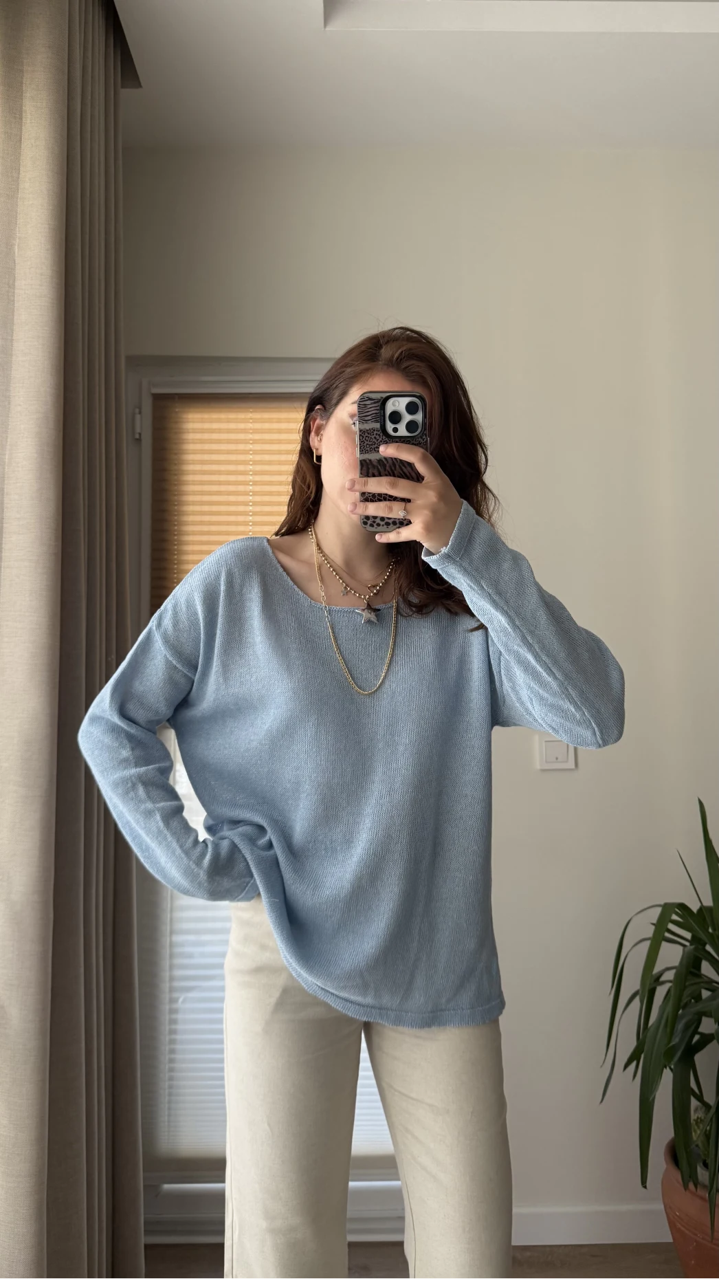 Bahama Triko Salaş Bluz - Mavi