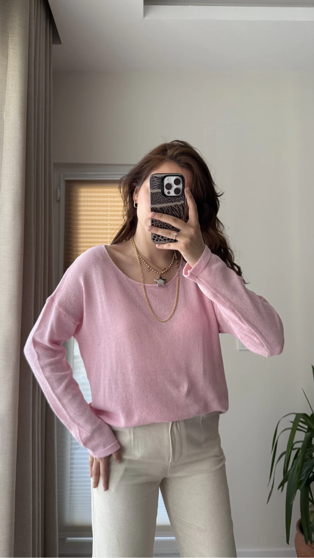Bahama Triko Salaş Bluz - Pembe